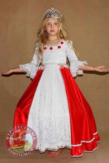 Biało Czerwona Sukienka barokowa dla dzieci