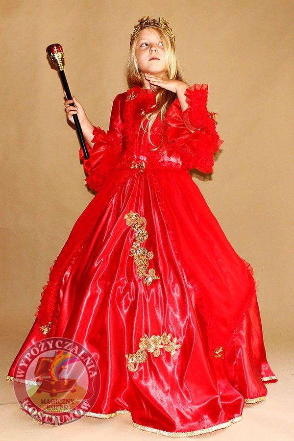 Suknia Barokowa Czerwona Królowa dla dzieci
